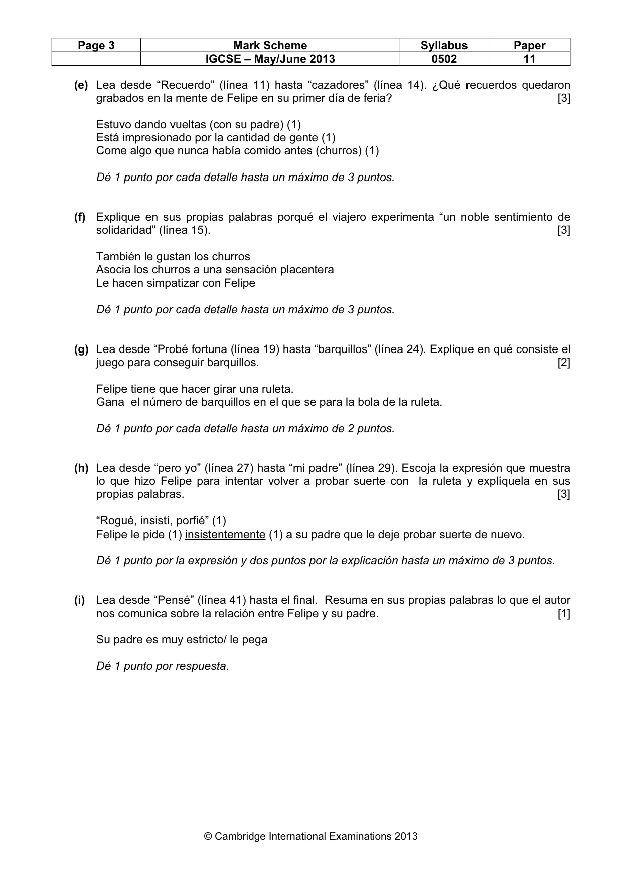Mark scheme, page 3 of 6
