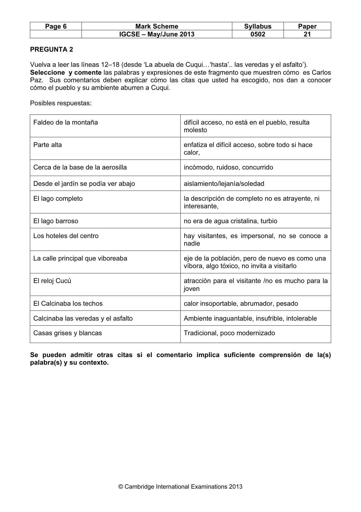 Mark scheme, page 6 of 10