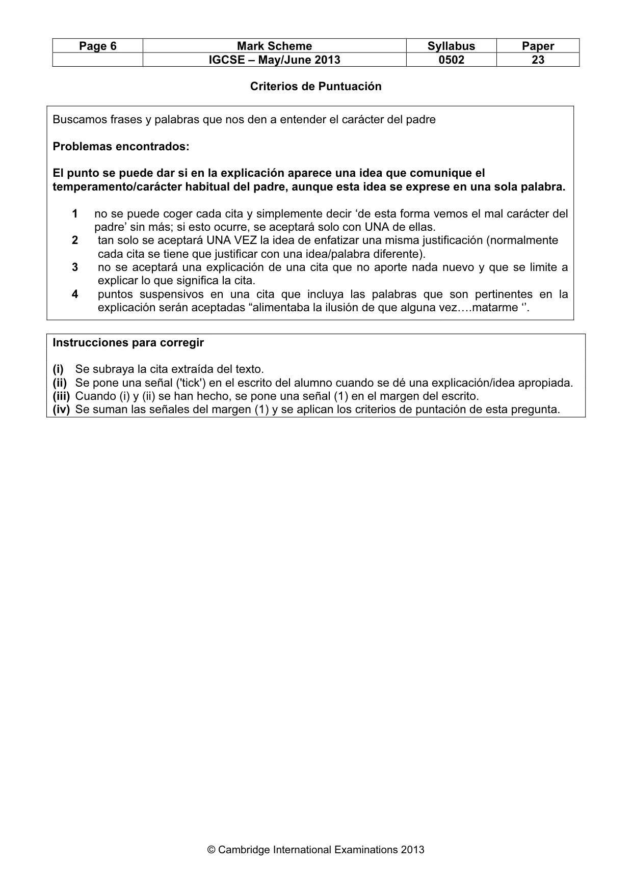 Mark scheme, page 6 of 10