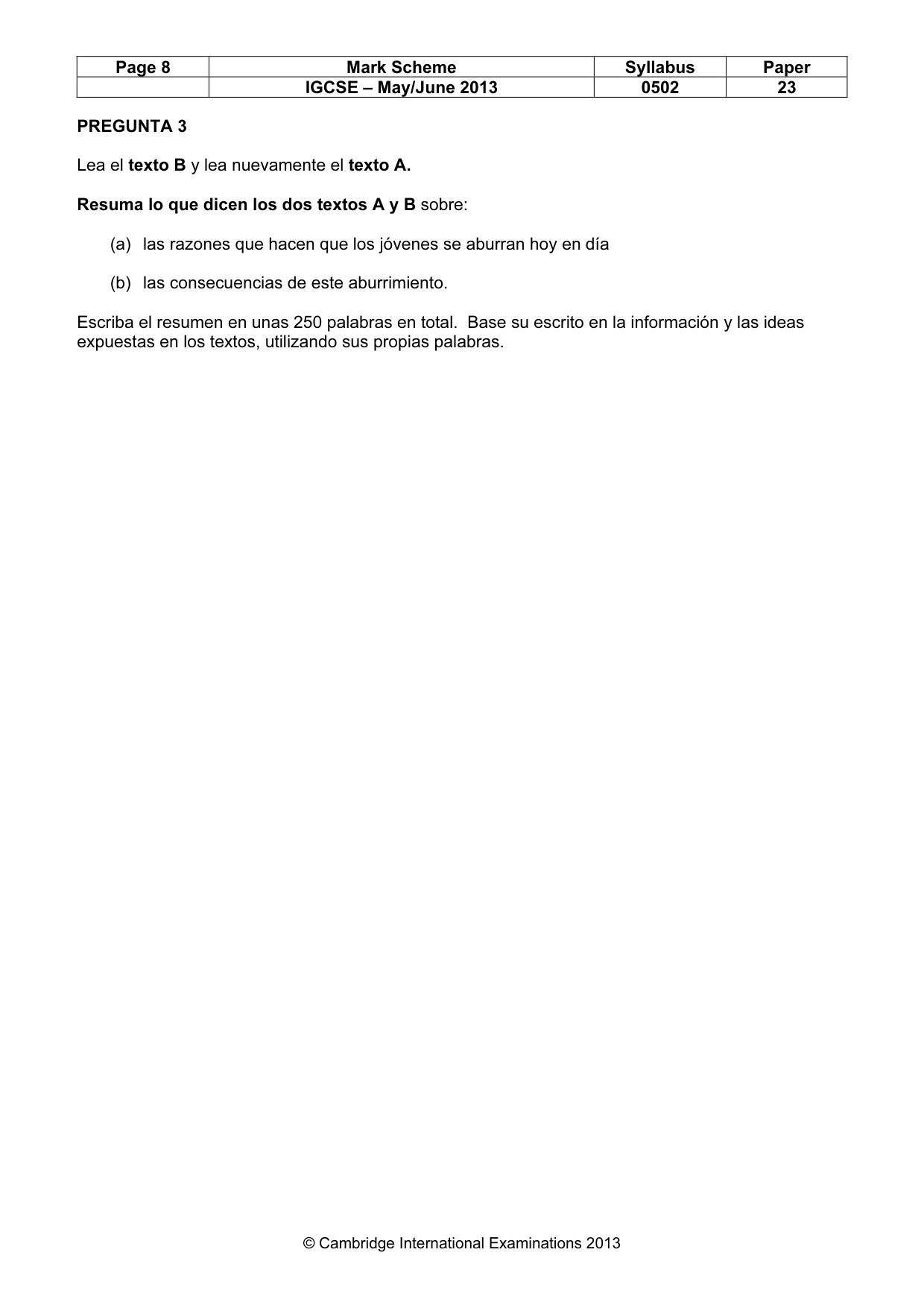 Mark scheme, page 8 of 10