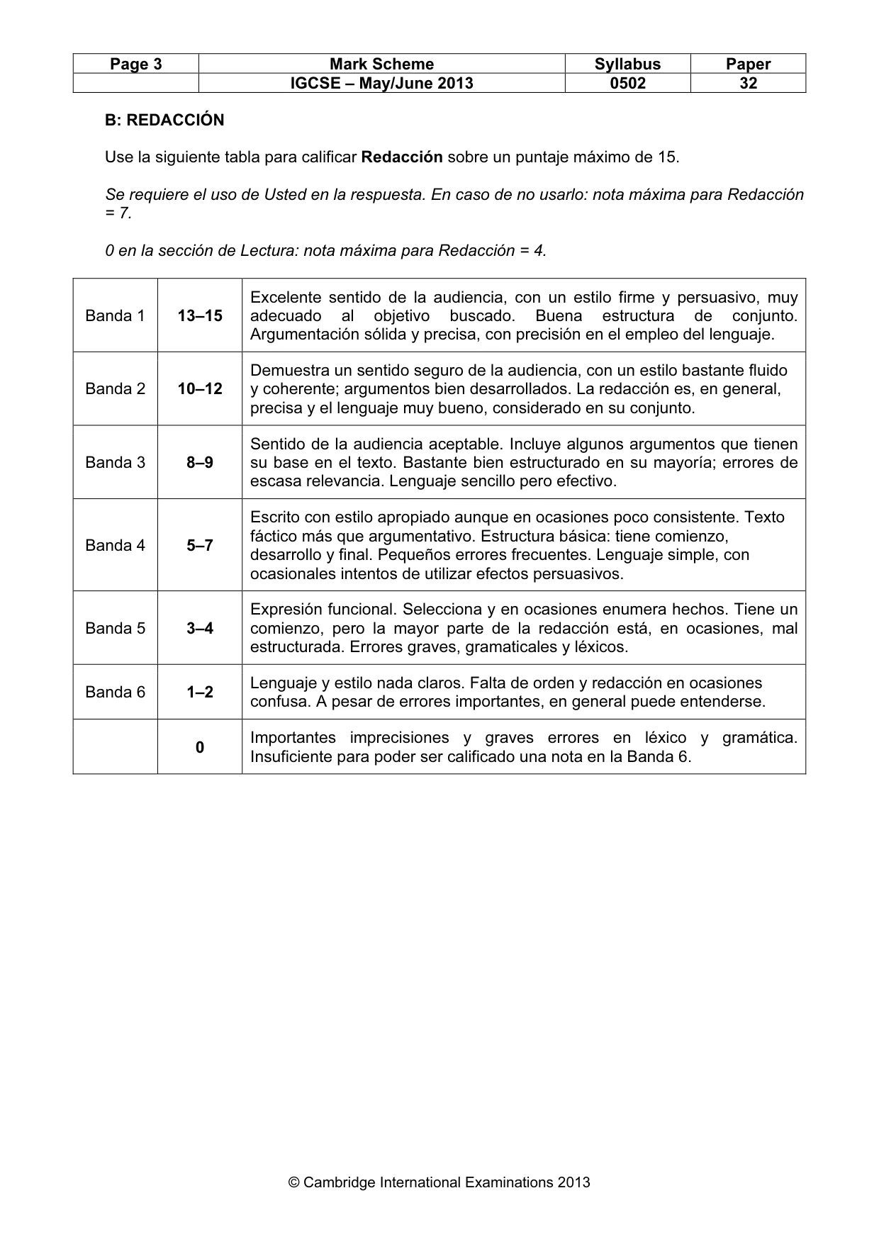 Mark scheme, page 3 of 8