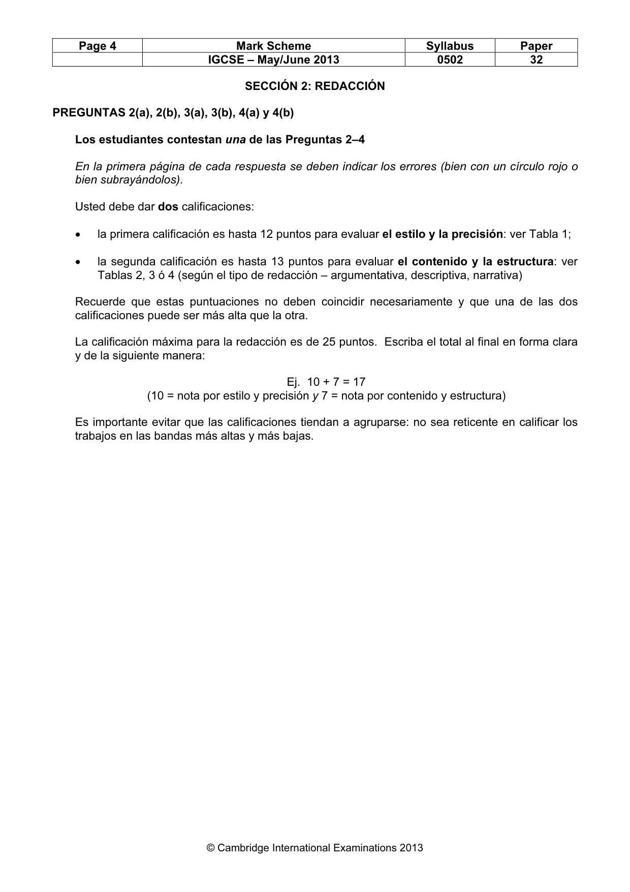 Mark scheme, page 4 of 8