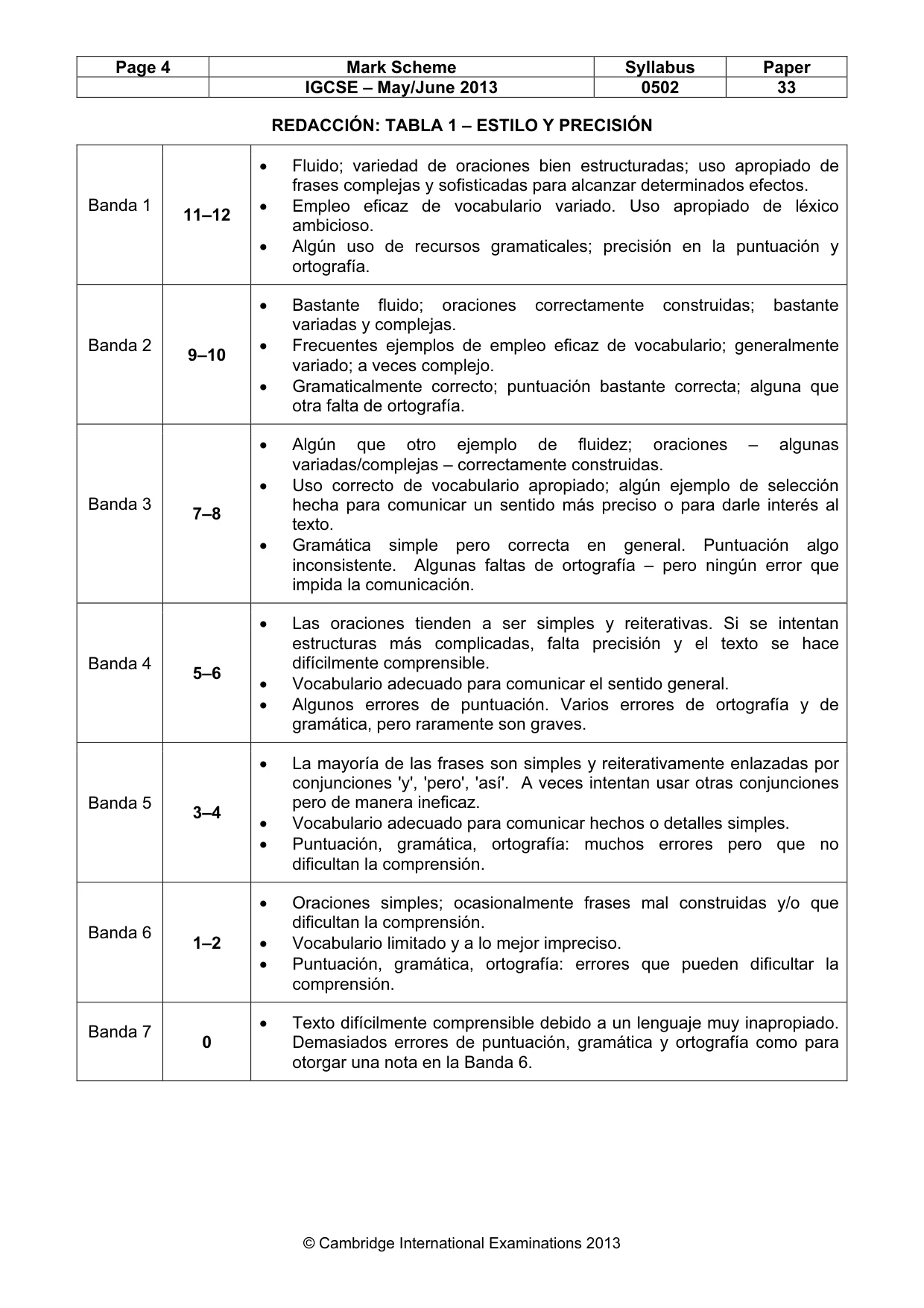Mark scheme, page 5 of 8