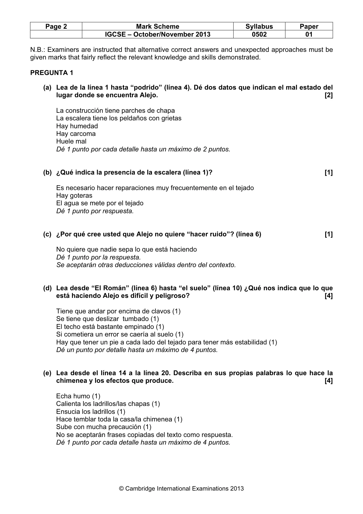 Mark scheme, page 2 of 6