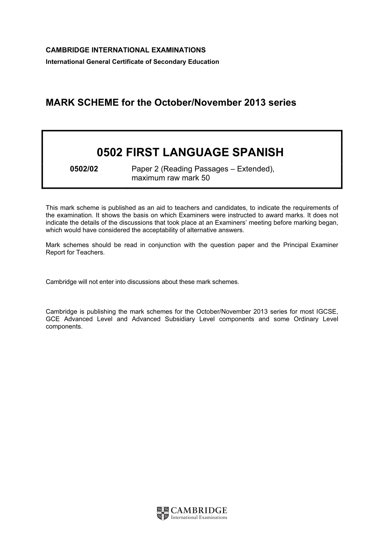 Mark scheme, page 1 of 10