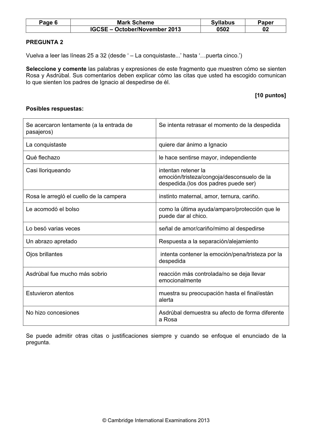 Mark scheme, page 6 of 10