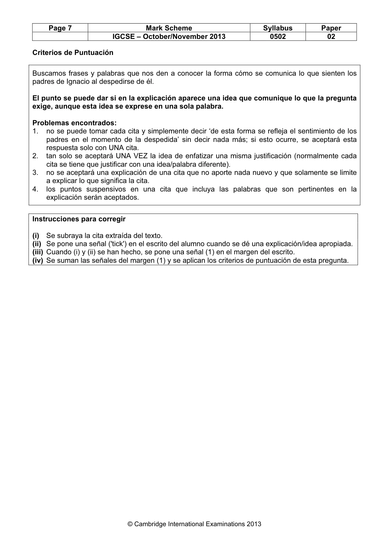 Mark scheme, page 7 of 10