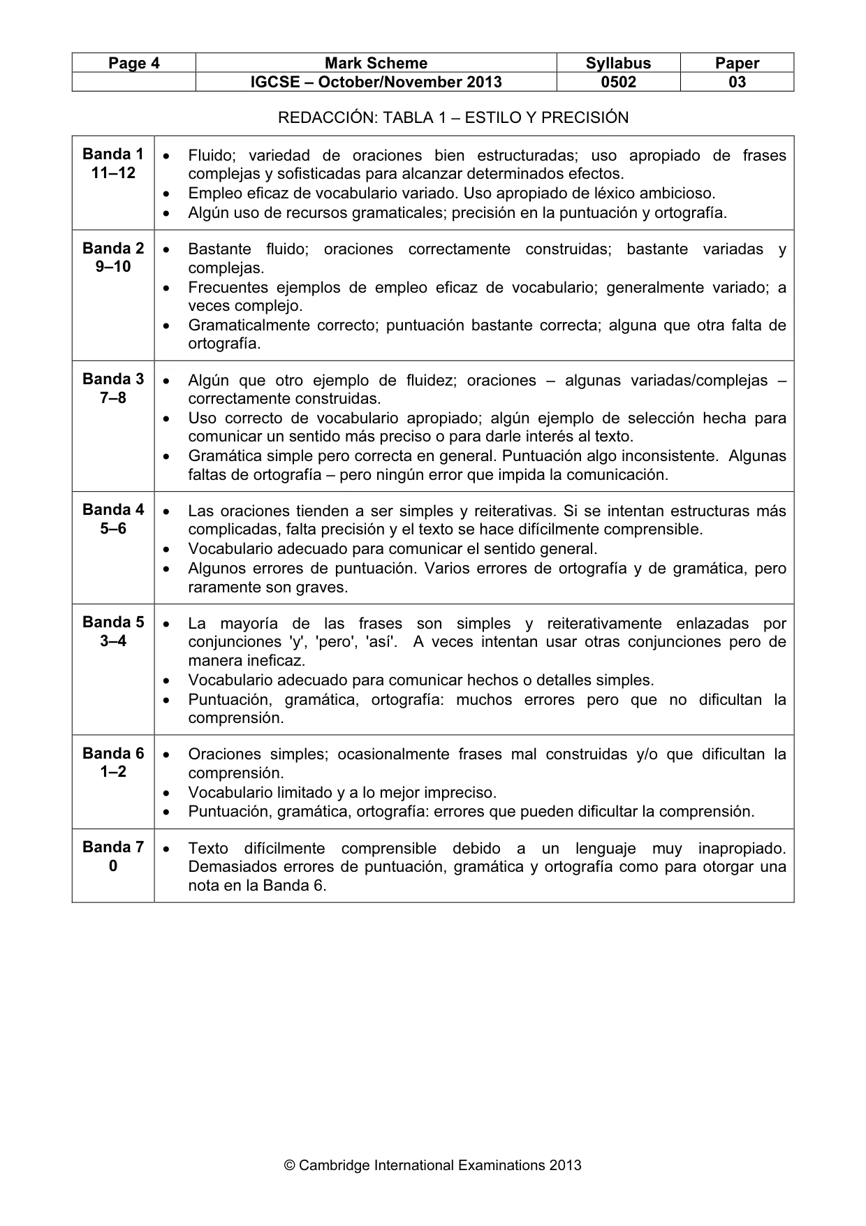 Mark scheme, page 5 of 8