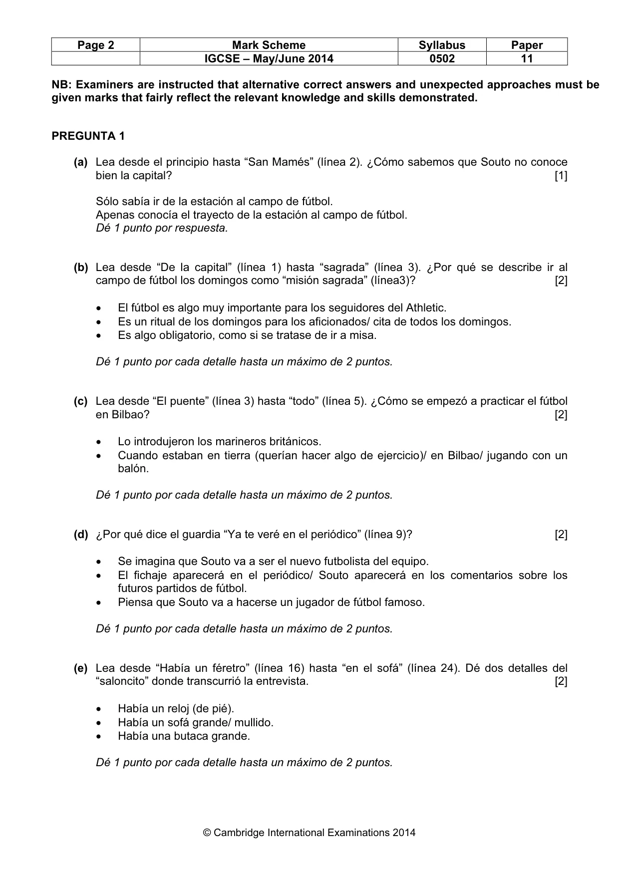 Mark scheme, page 2 of 6