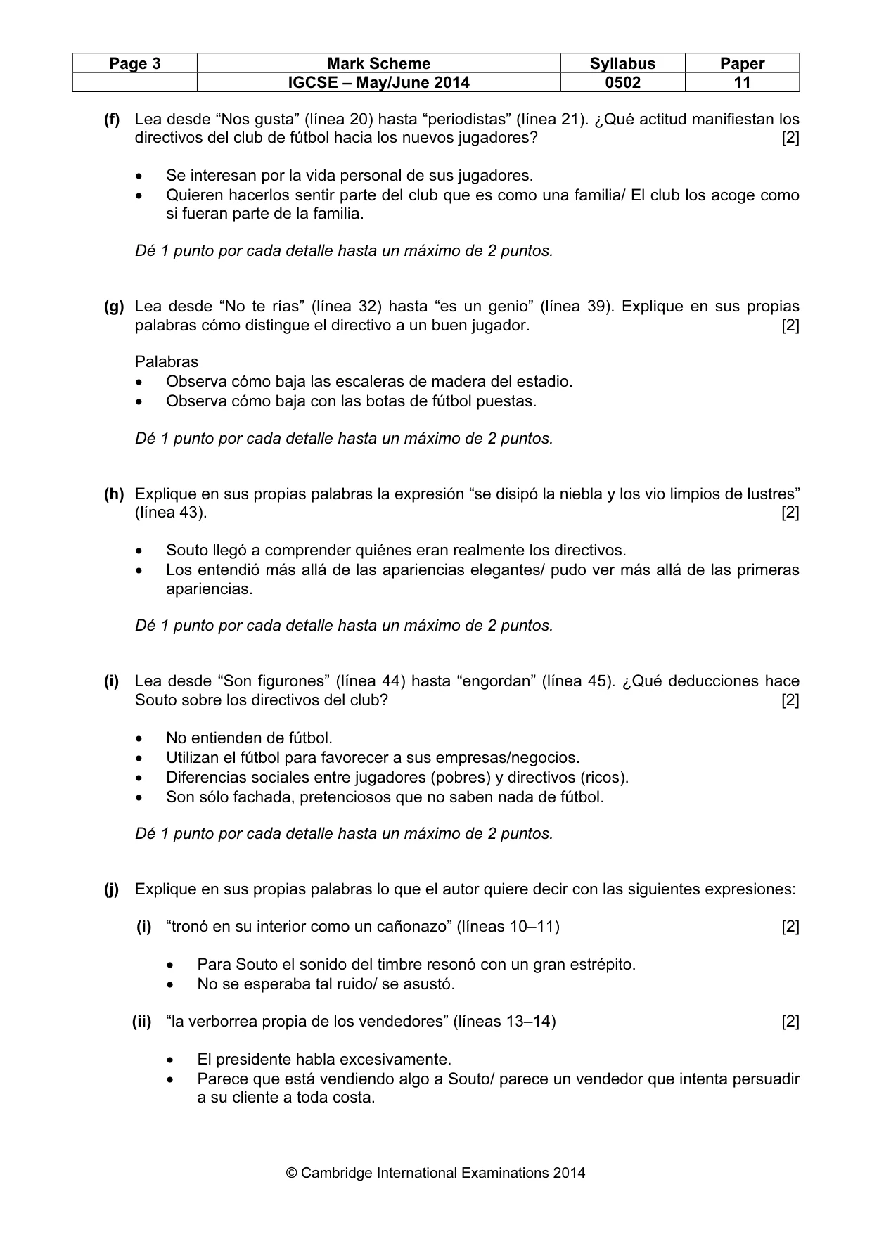Mark scheme, page 3 of 6