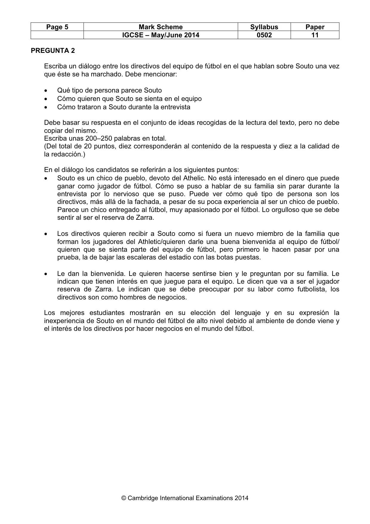 Mark scheme, page 5 of 6