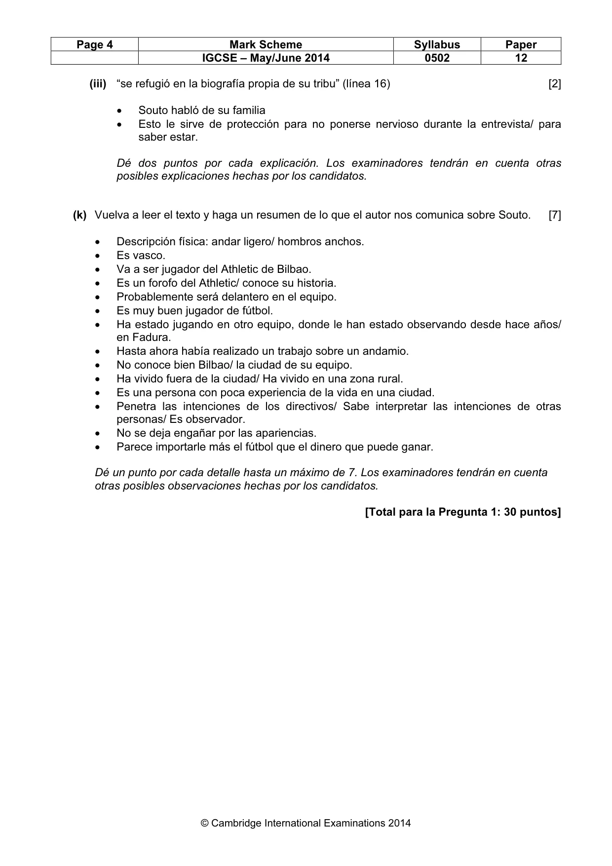 Mark scheme, page 4 of 6