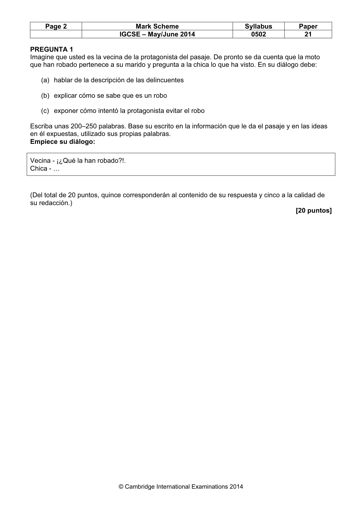 Mark scheme, page 2 of 11