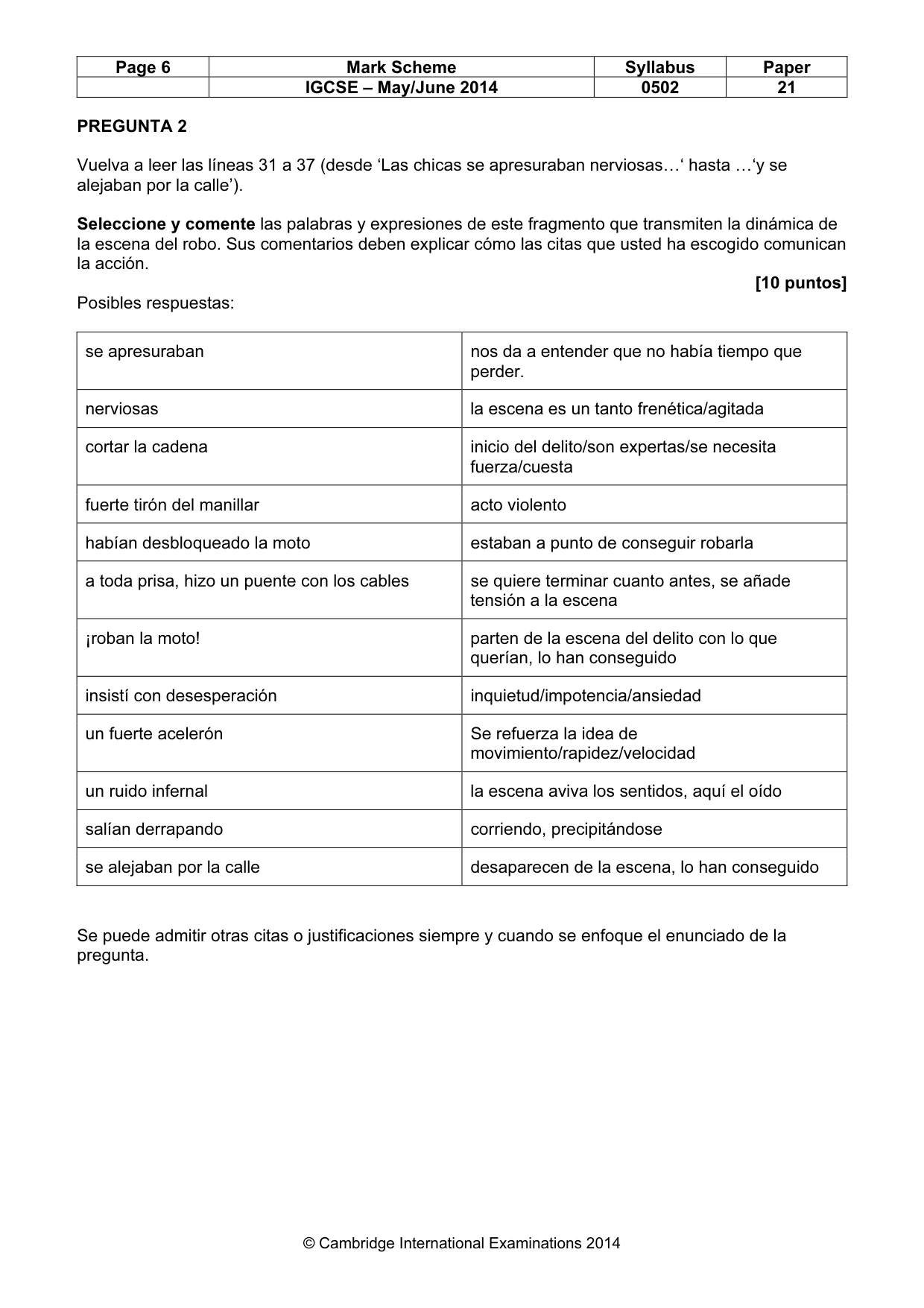 Mark scheme, page 6 of 11