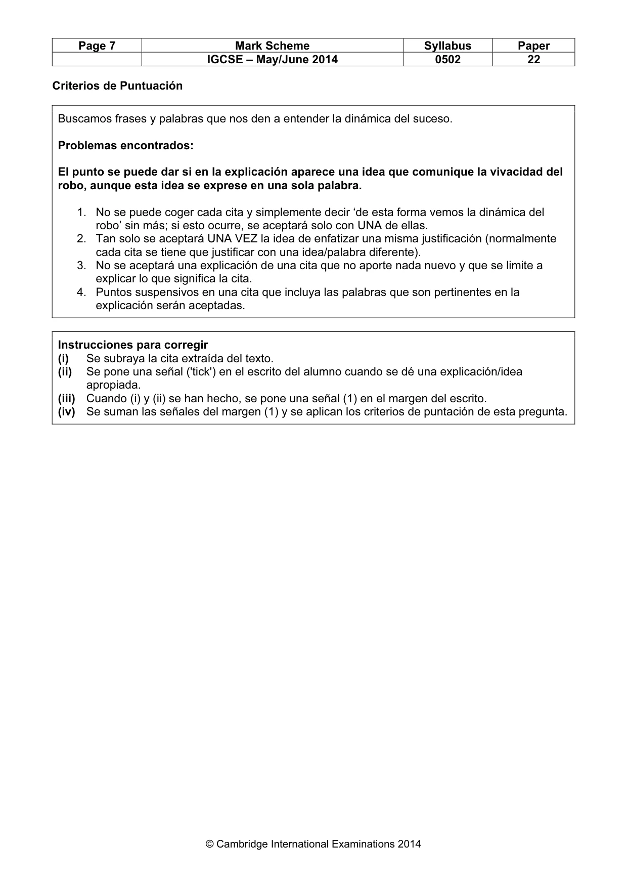 Mark scheme, page 7 of 11