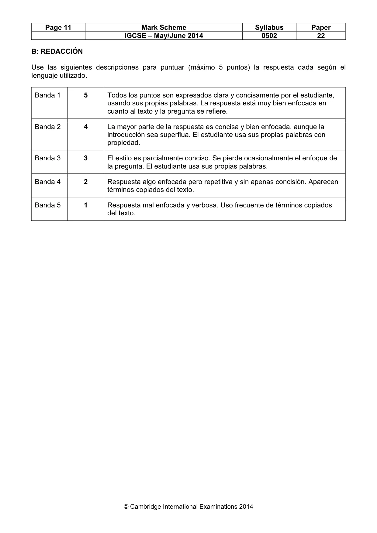 Mark scheme, page 11 of 11