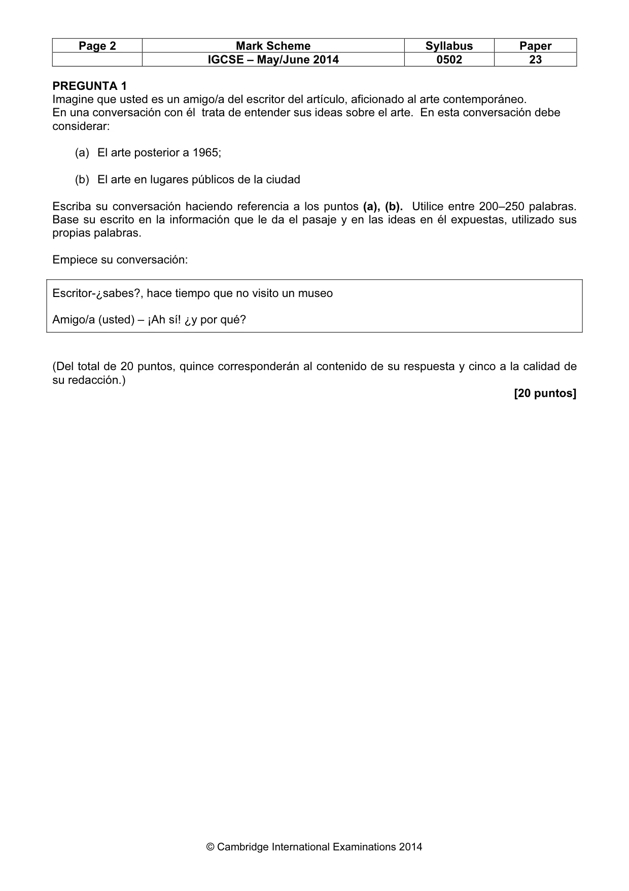 Mark scheme, page 2 of 11