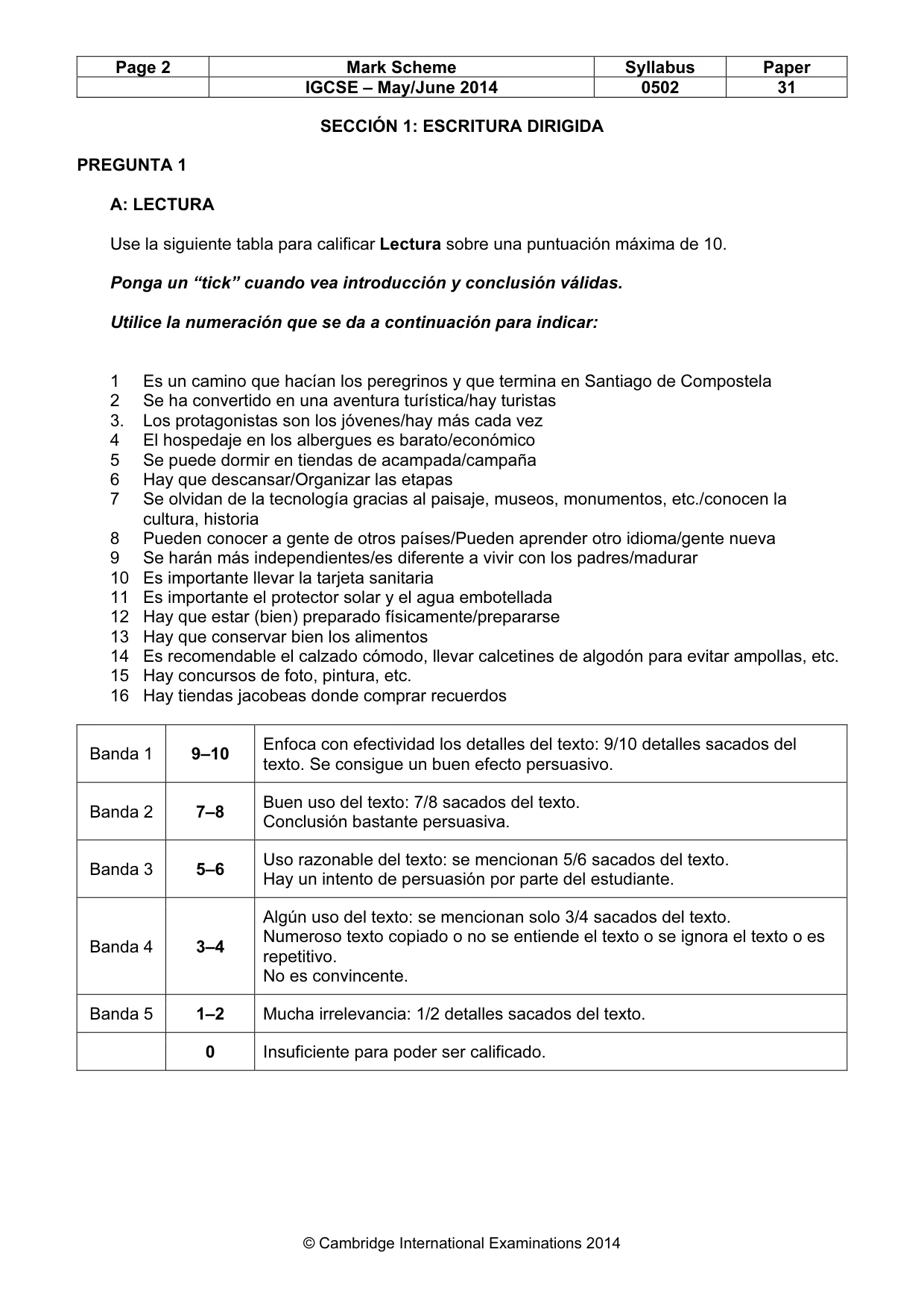 Mark scheme, page 2 of 8