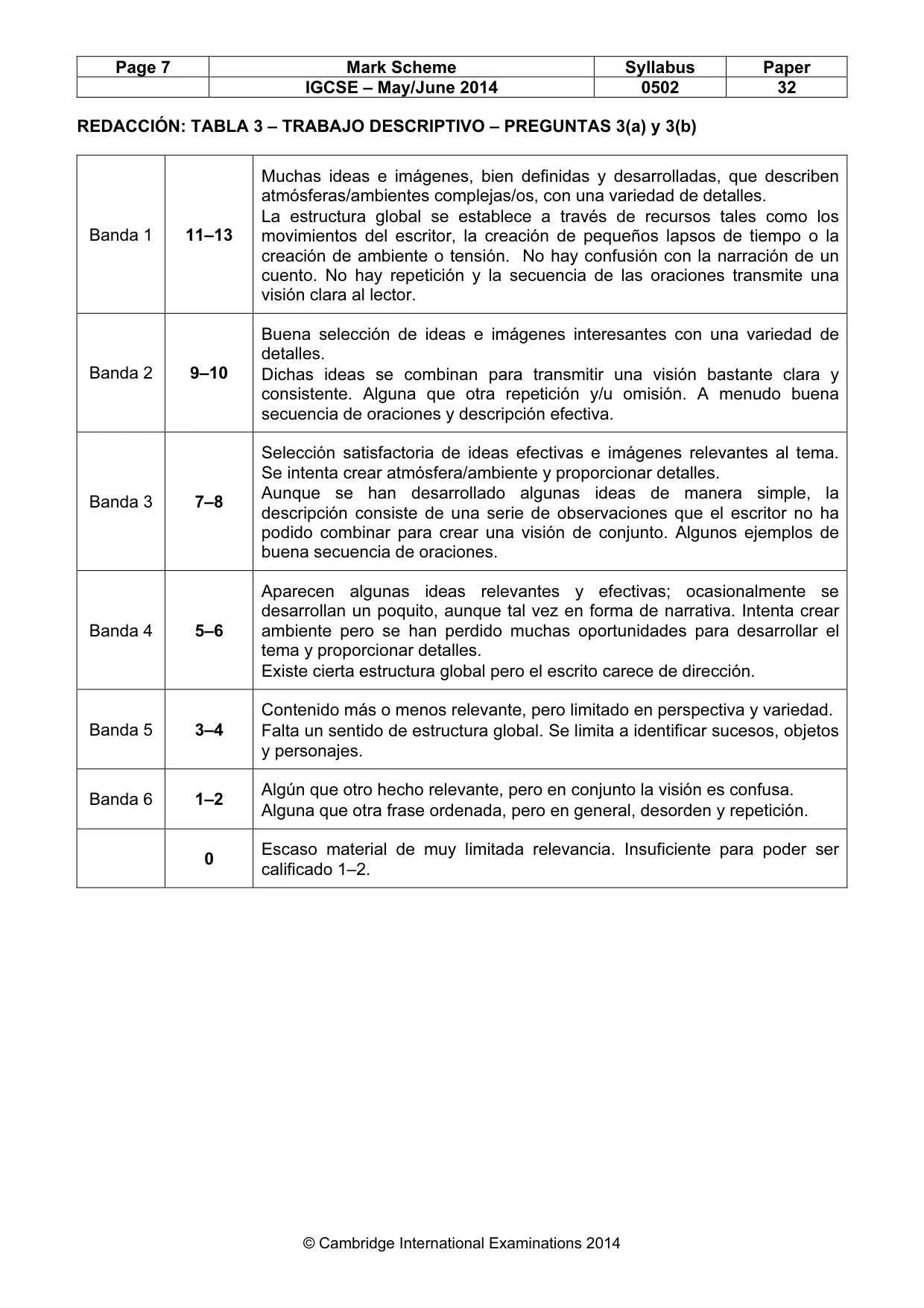Mark scheme, page 7 of 8