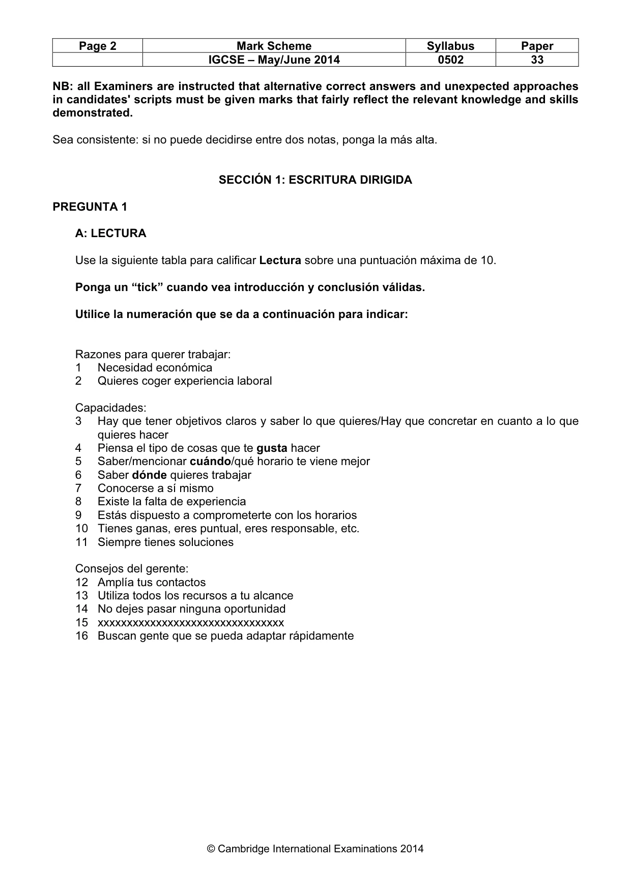 Mark scheme, page 2 of 9