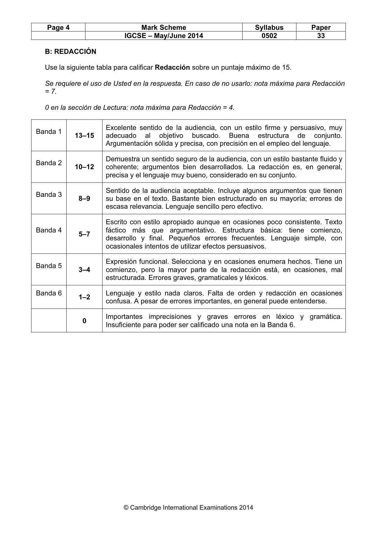 Mark scheme, page 4 of 9