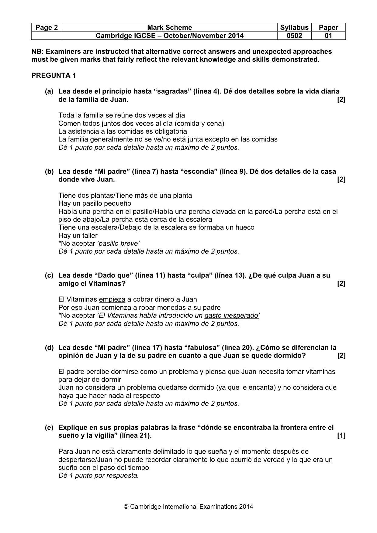 Mark scheme, page 2 of 6