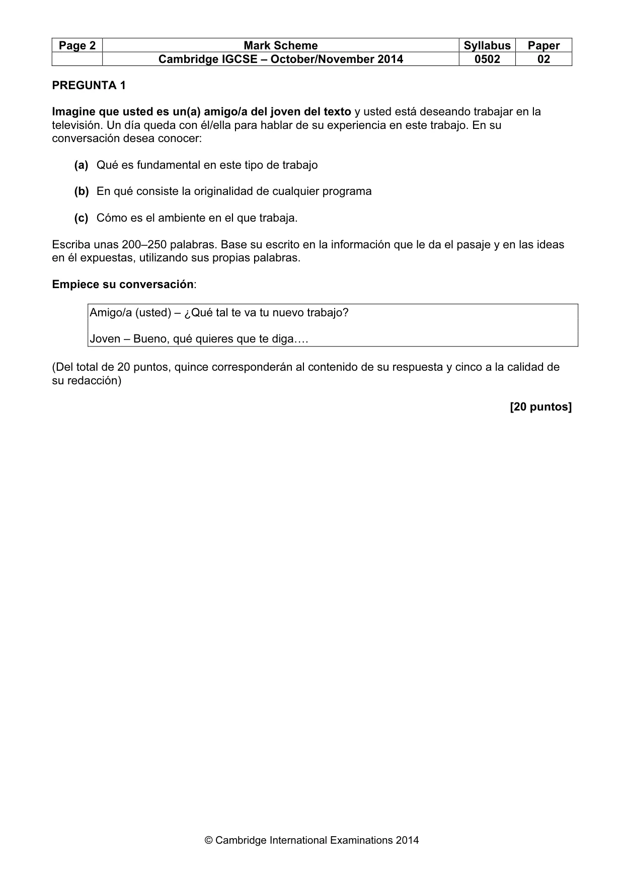 Mark scheme, page 2 of 10