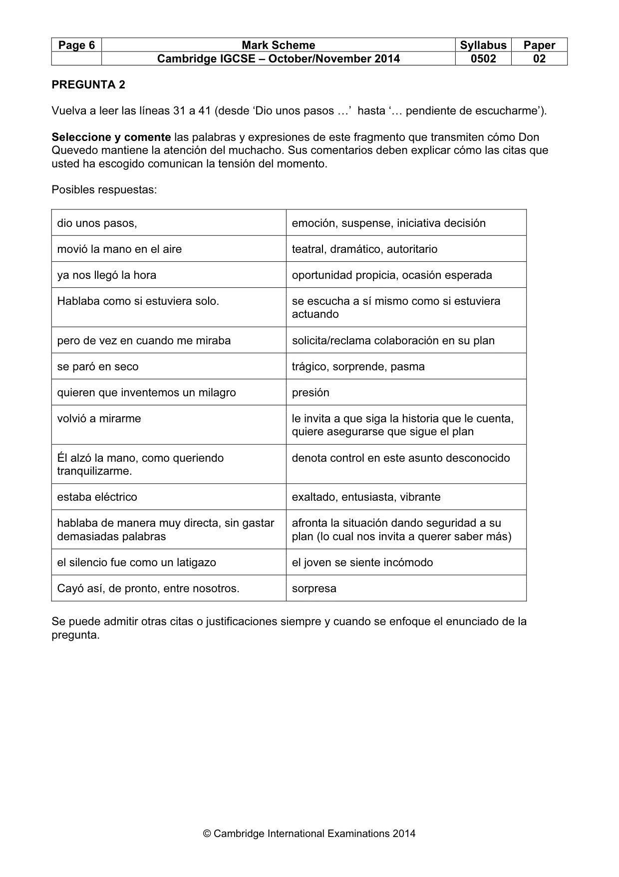 Mark scheme, page 6 of 10