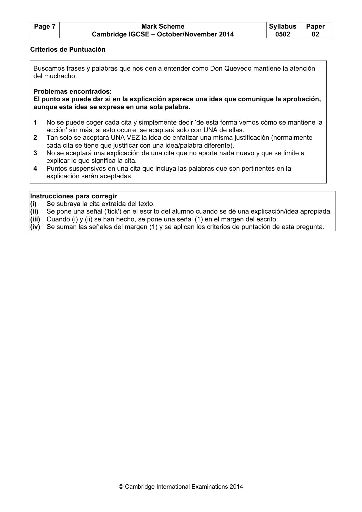 Mark scheme, page 7 of 10