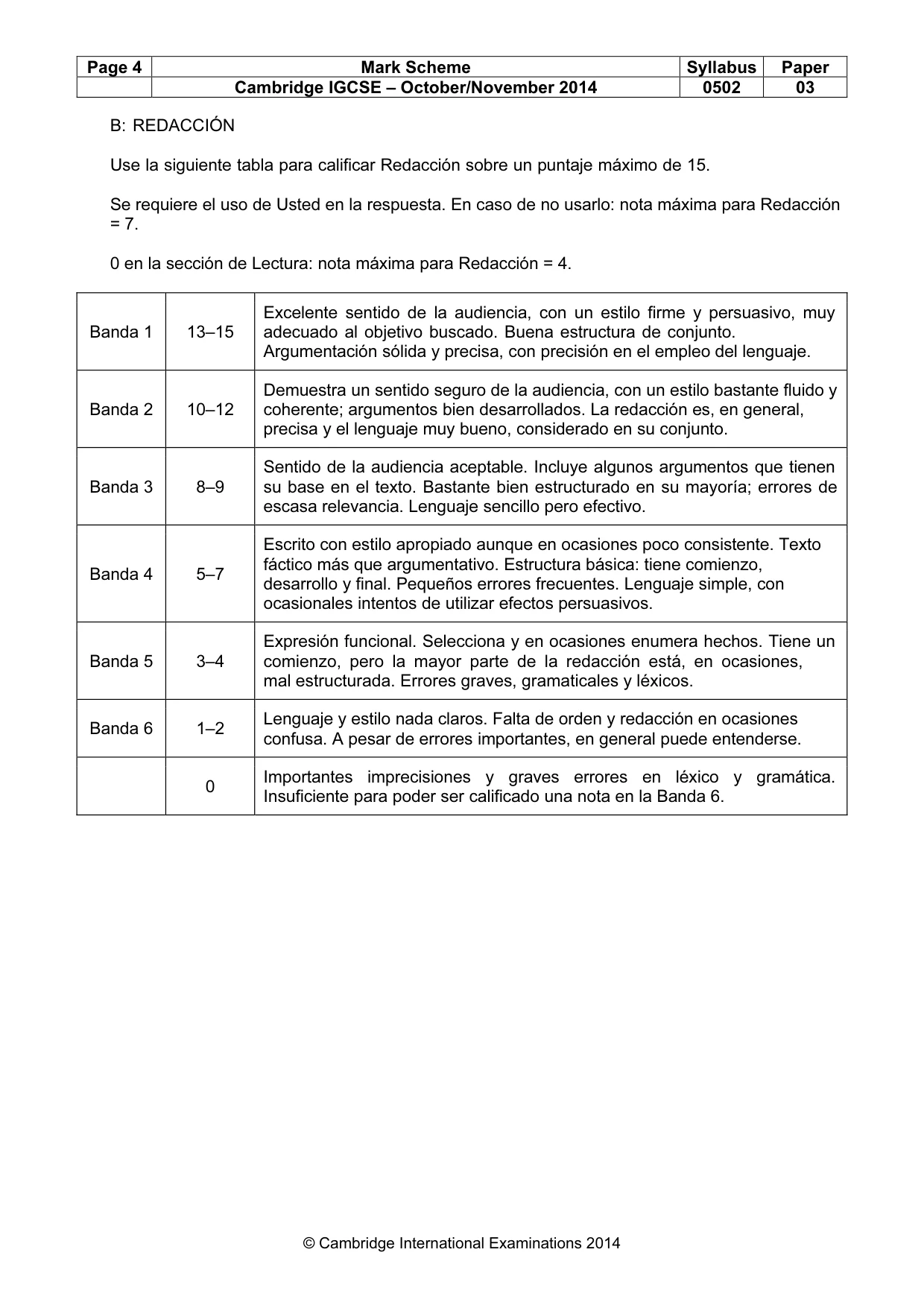 Mark scheme, page 4 of 9