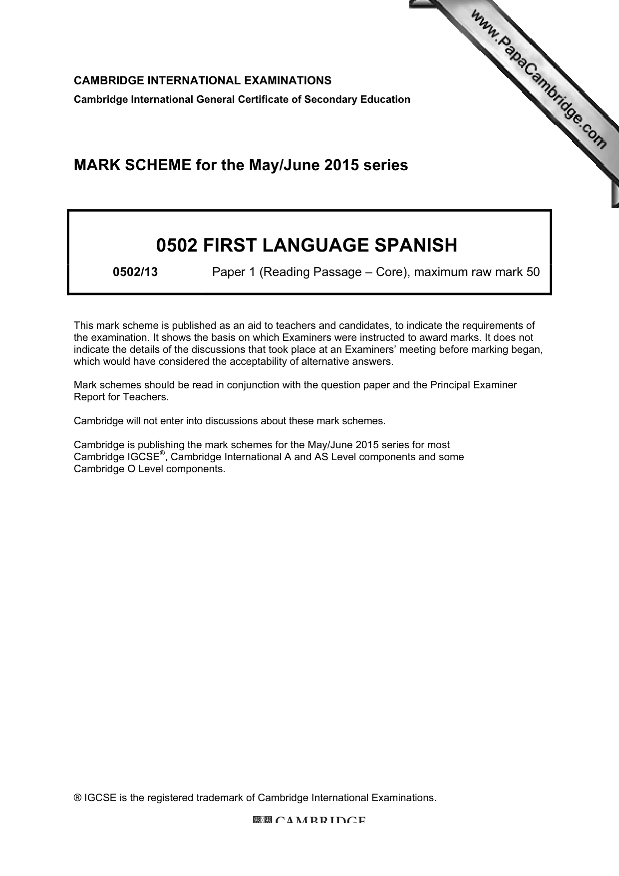 Mark scheme, page 1 of 10