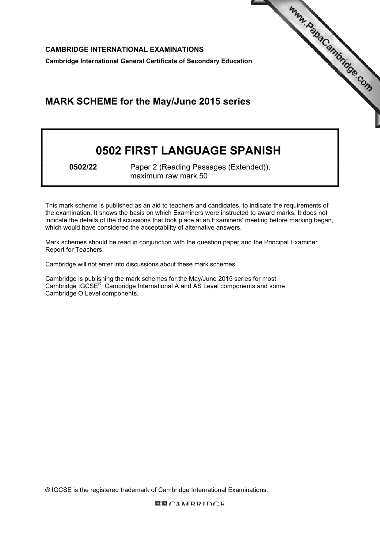 Mark scheme, page 1 of 11