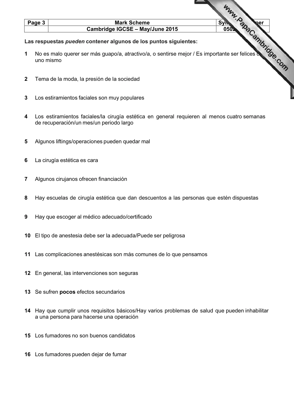 Mark scheme, page 3 of 8