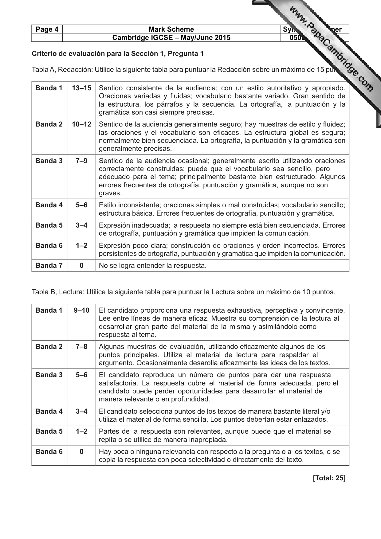 Mark scheme, page 4 of 8