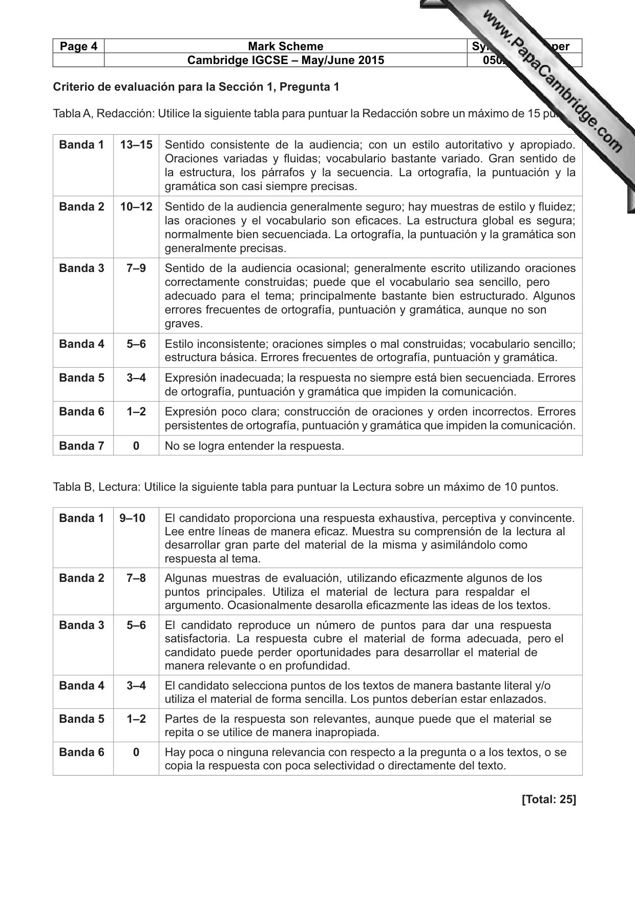 Mark scheme, page 4 of 8