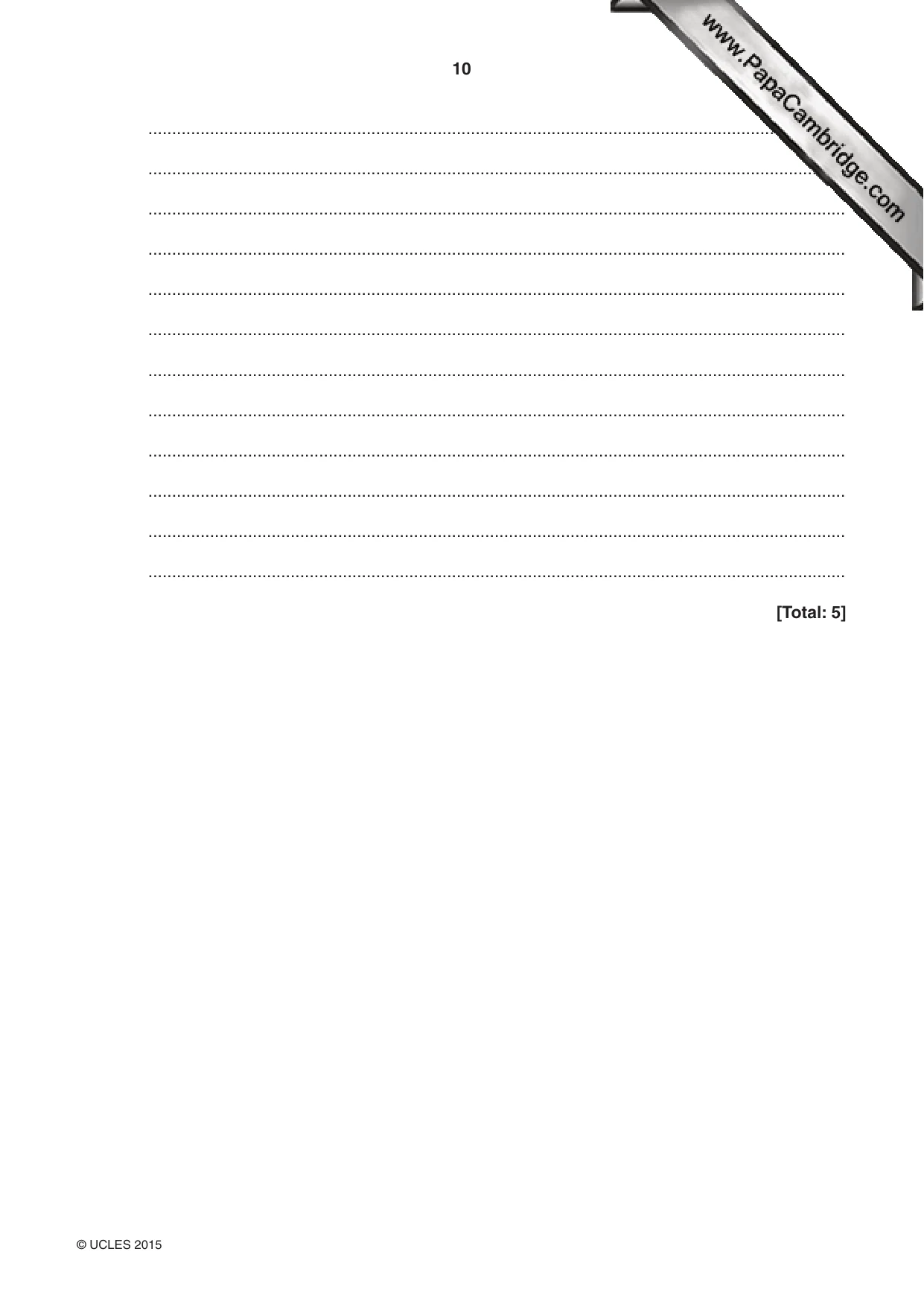 Cambridge IGCSE Spanish - First Language 0502 2015 May/June Paper 2 · Variant 3 question paper, page 10 of 12