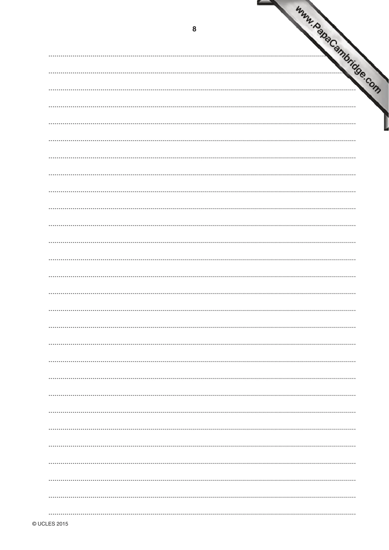 Cambridge IGCSE Spanish - First Language 0502 2015 May/June Paper 3 · Variant 1 question paper, page 8 of 12