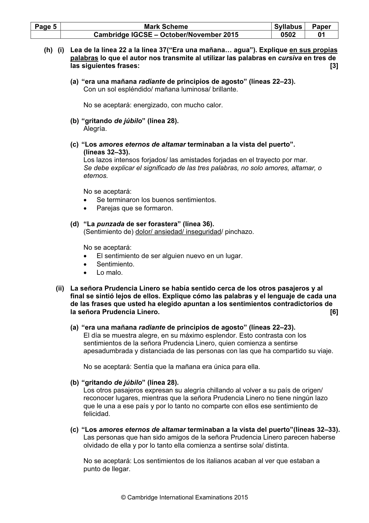 Mark scheme, page 5 of 12