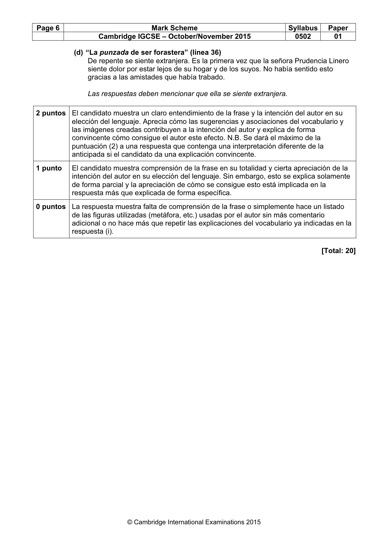 Mark scheme, page 6 of 12