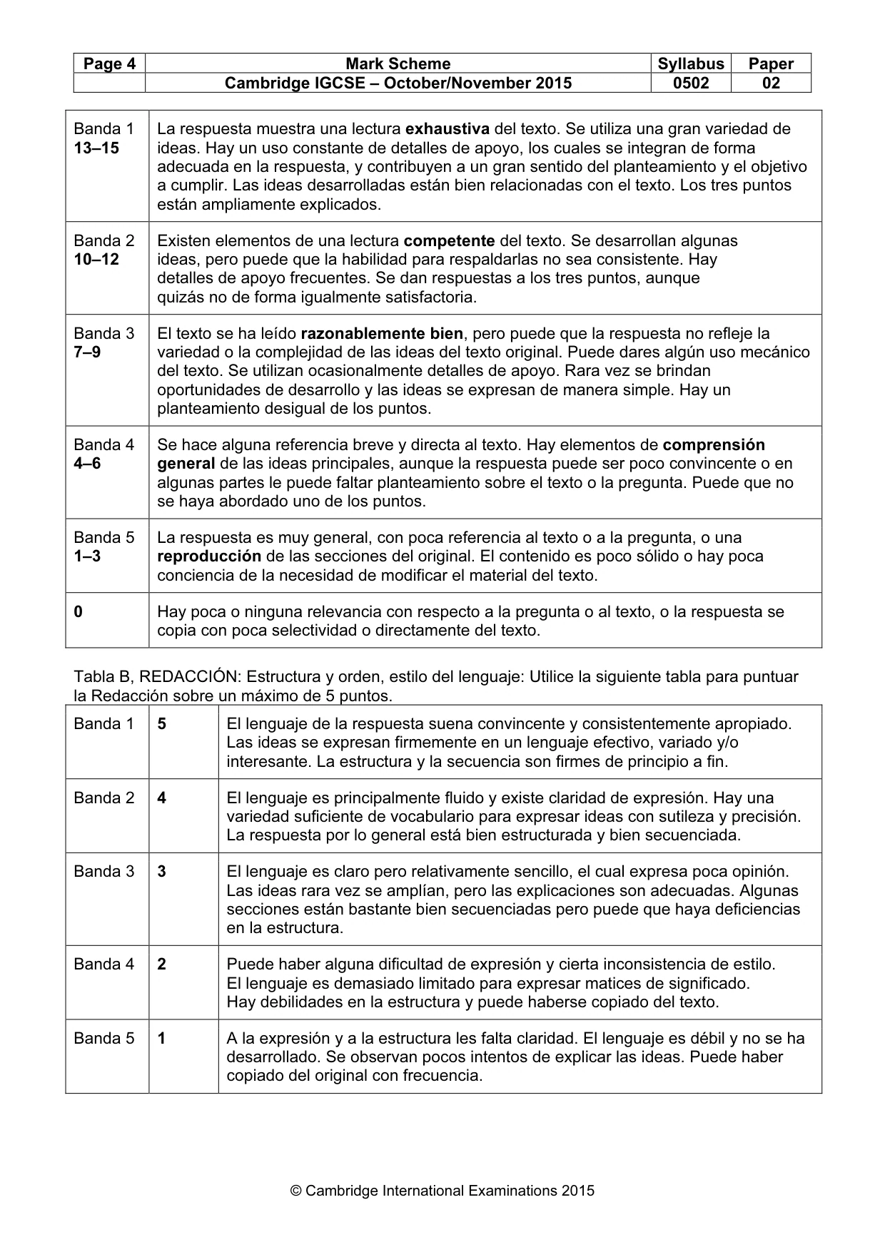 Mark scheme, page 4 of 10