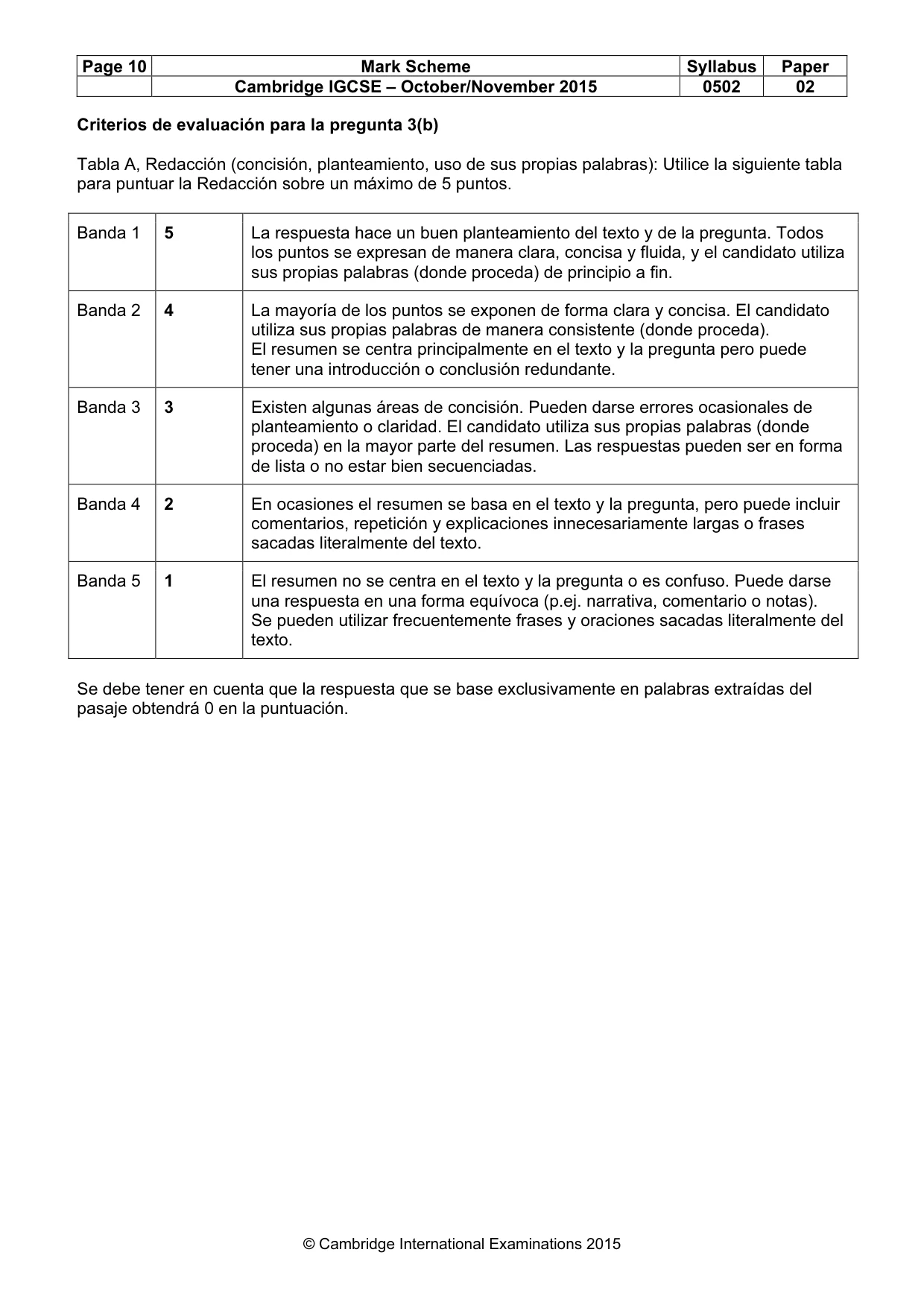Mark scheme, page 10 of 10