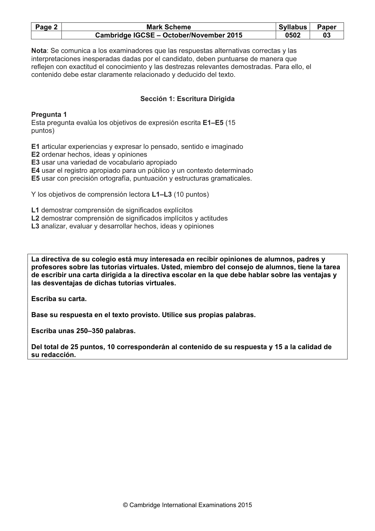 Mark scheme, page 2 of 8