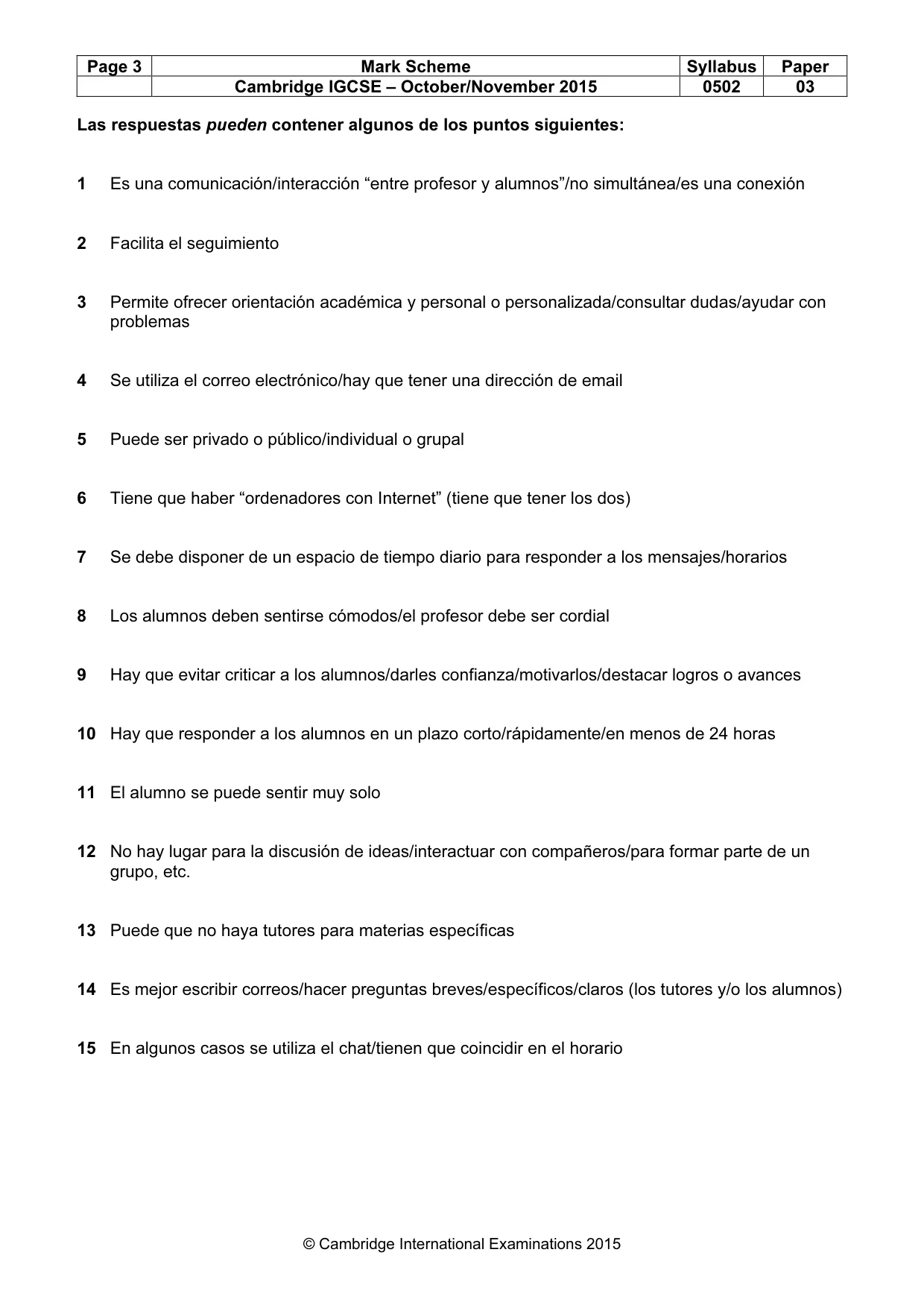 Mark scheme, page 3 of 8