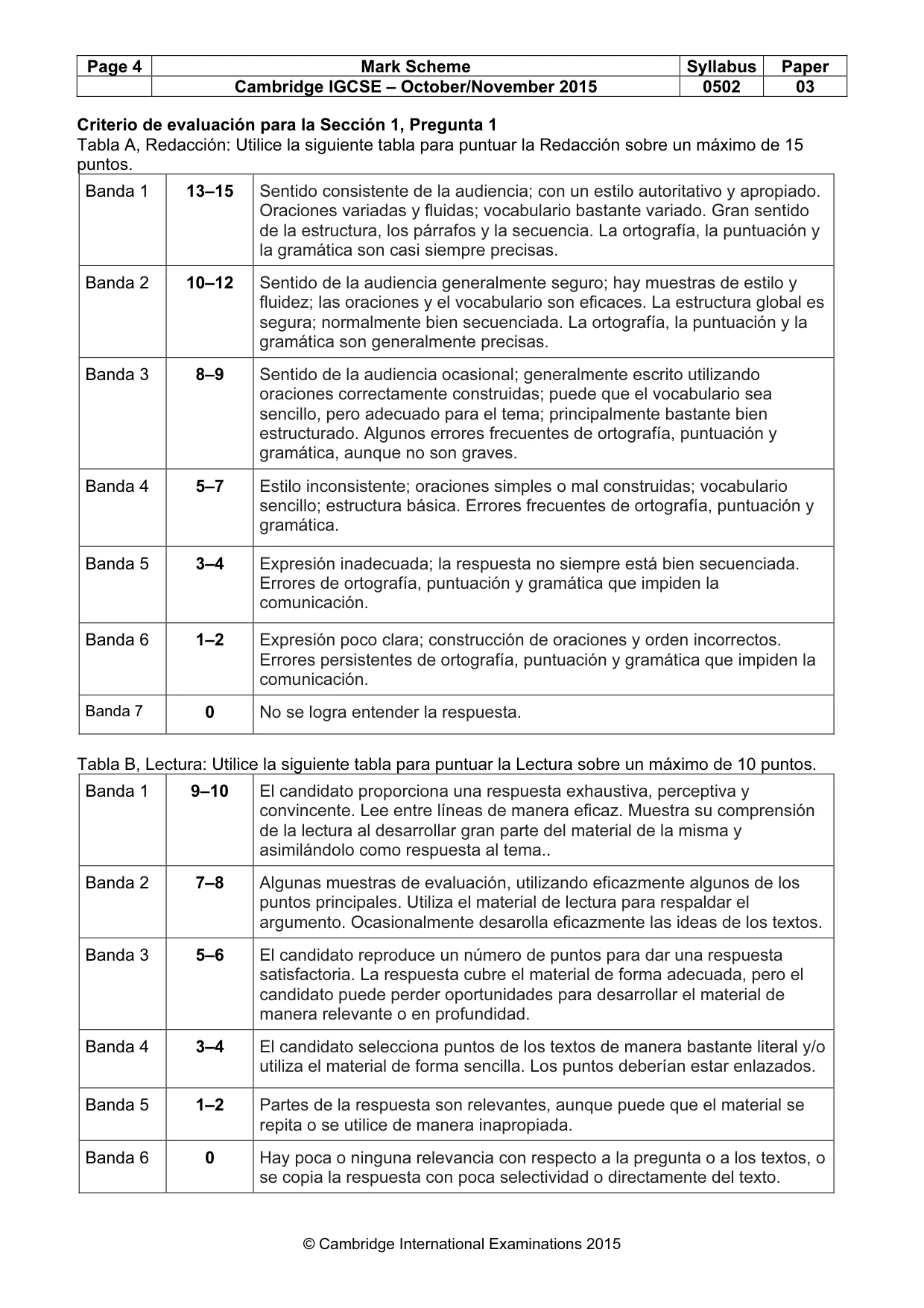 Mark scheme, page 4 of 8