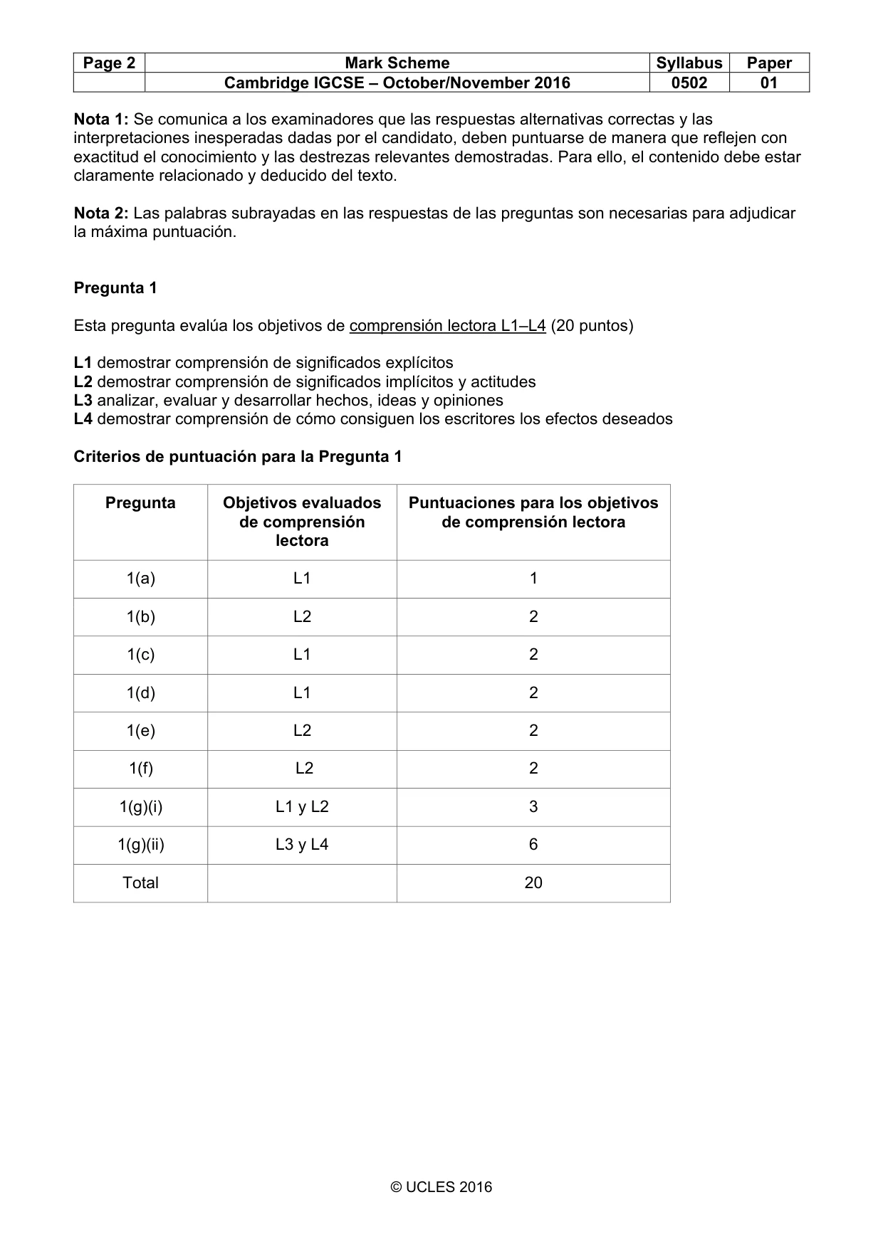 Mark scheme, page 2 of 10