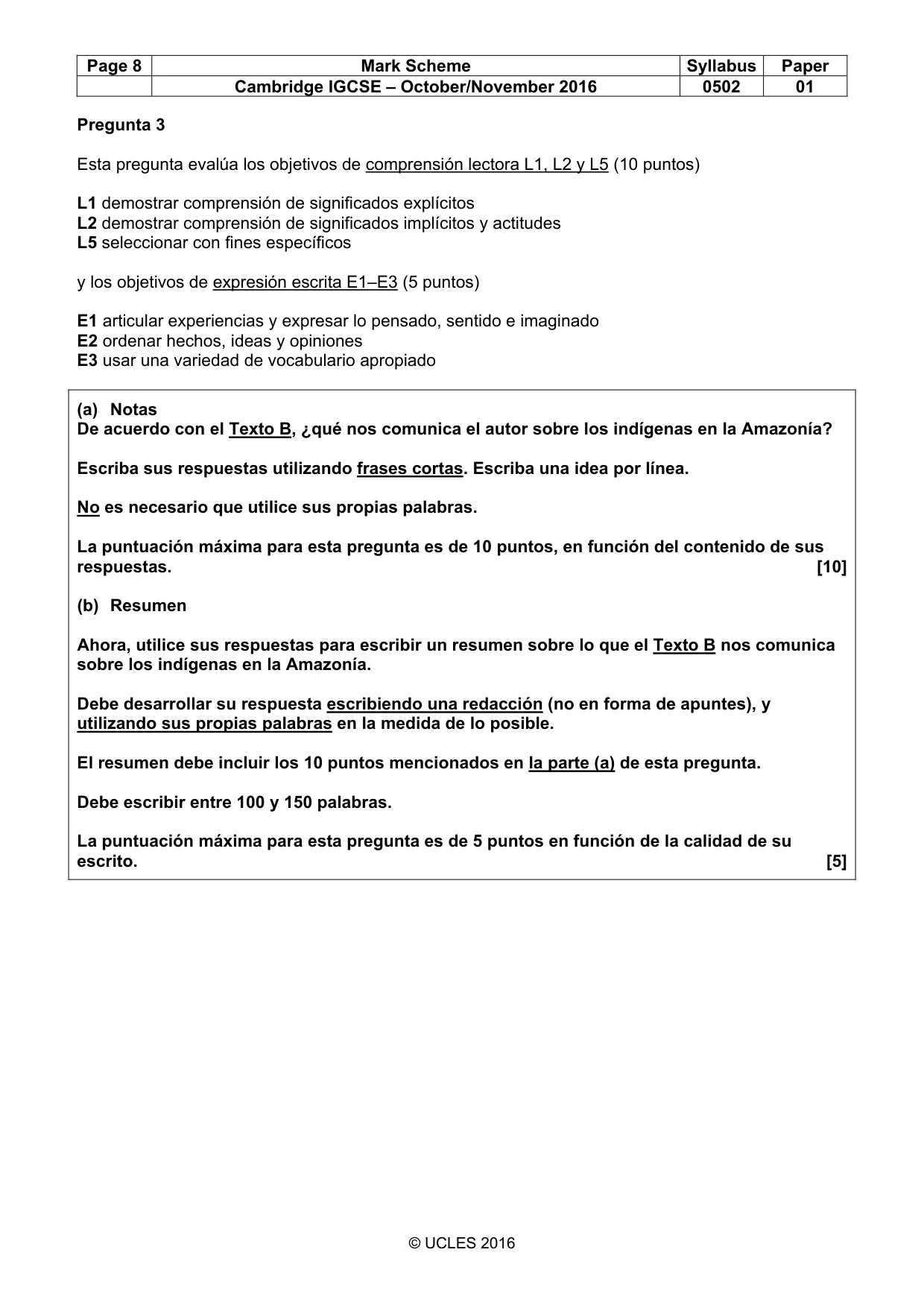 Mark scheme, page 8 of 10