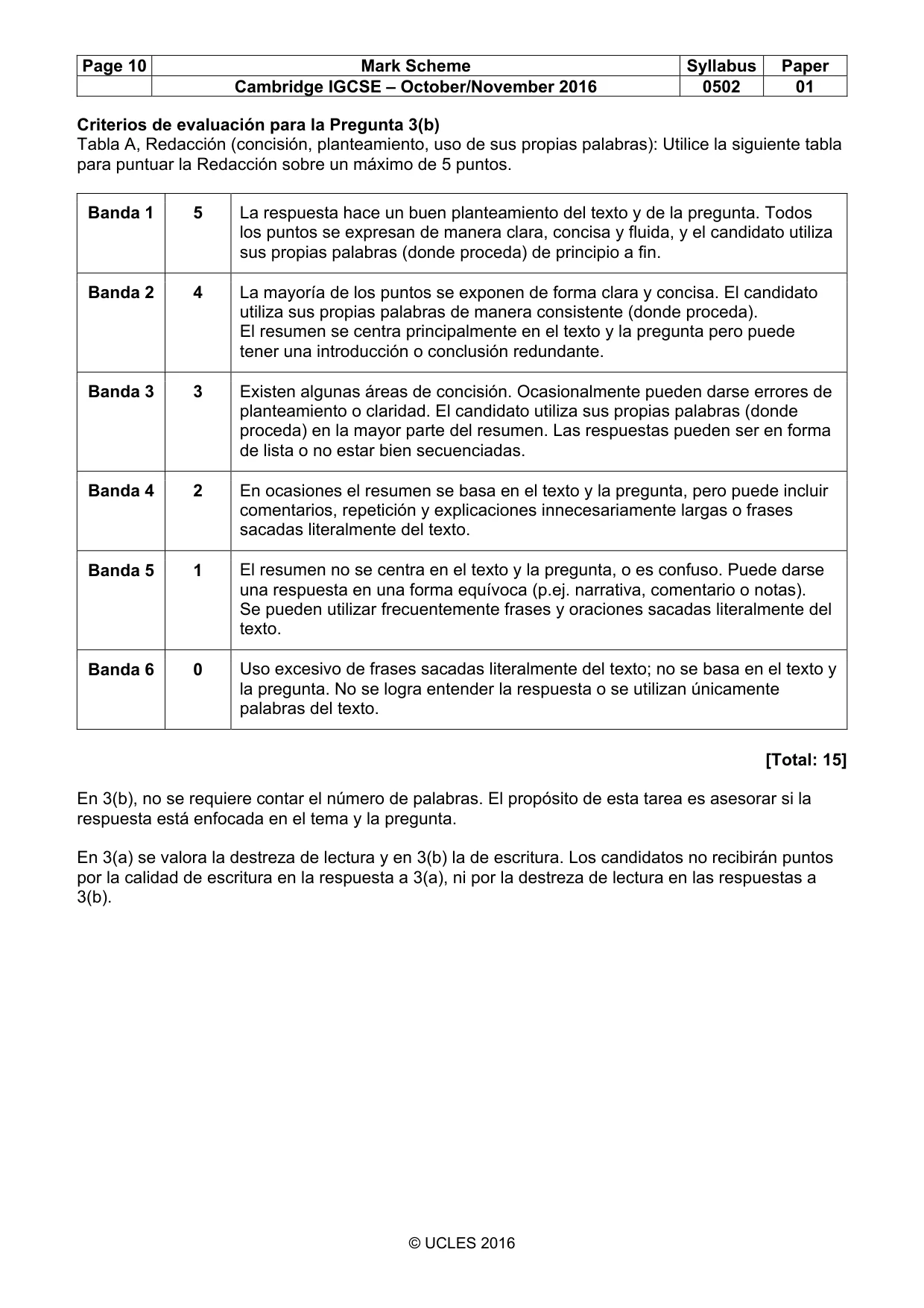 Mark scheme, page 10 of 10