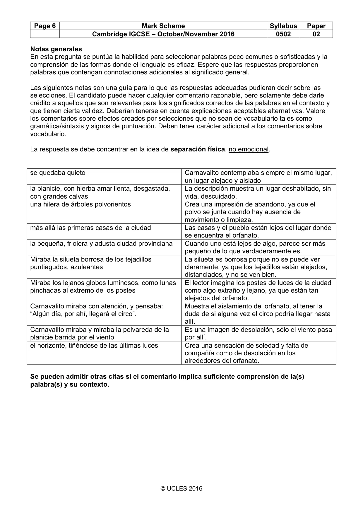 Mark scheme, page 6 of 10