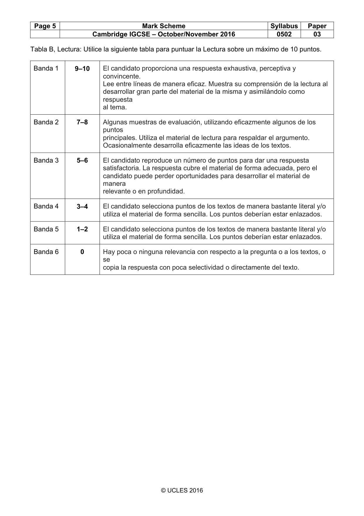Mark scheme, page 5 of 10
