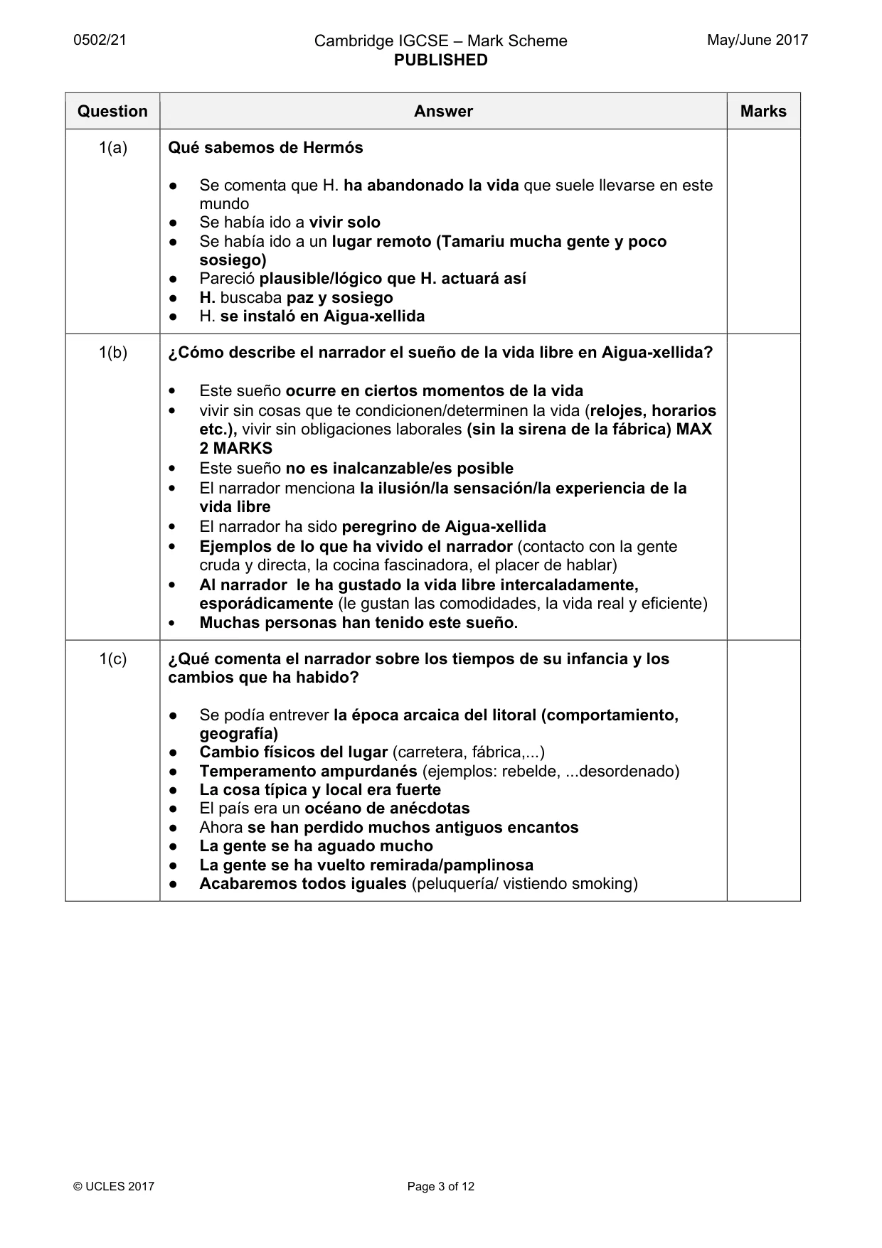 Mark scheme, page 3 of 12